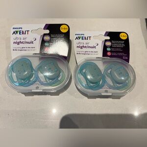 New and sealed Ultra Air Night Pacifiers - Blue